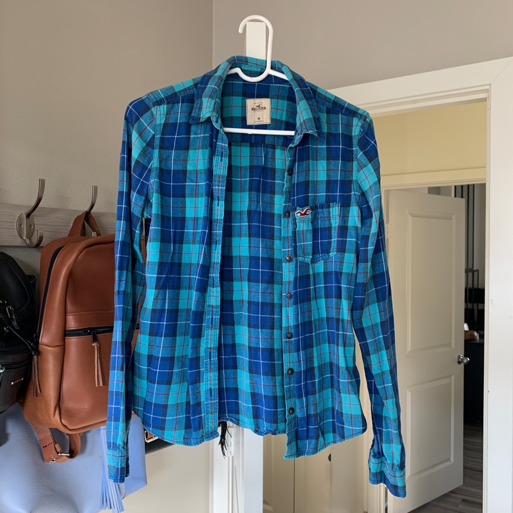 2000s Blue Hollister Flannel Size Medium